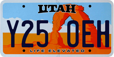 UT license plate Y250EH