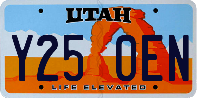 UT license plate Y250EN