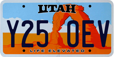 UT license plate Y250EV