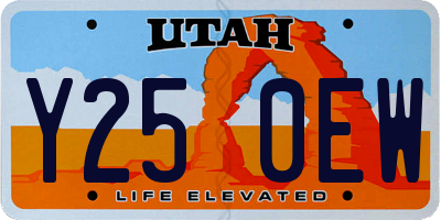 UT license plate Y250EW