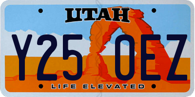 UT license plate Y250EZ
