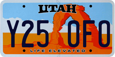 UT license plate Y250FO