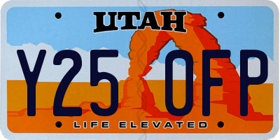UT license plate Y250FP