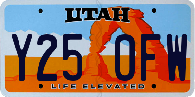 UT license plate Y250FW