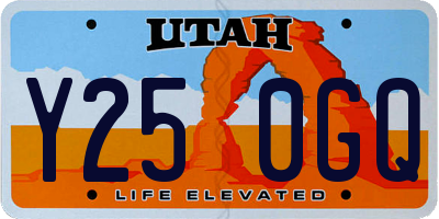 UT license plate Y250GQ