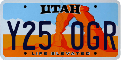 UT license plate Y250GR