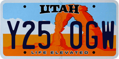 UT license plate Y250GW