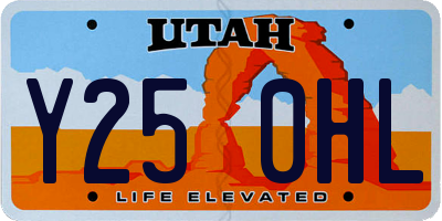 UT license plate Y250HL