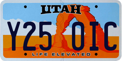 UT license plate Y250IC