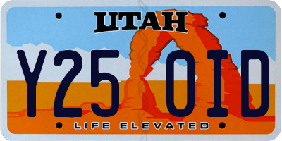 UT license plate Y250ID