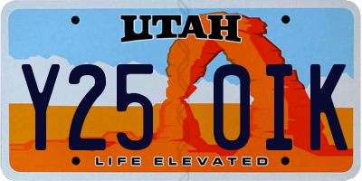 UT license plate Y250IK