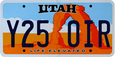 UT license plate Y250IR