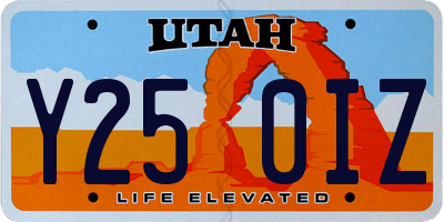 UT license plate Y250IZ