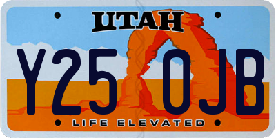 UT license plate Y250JB
