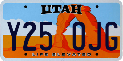 UT license plate Y250JG