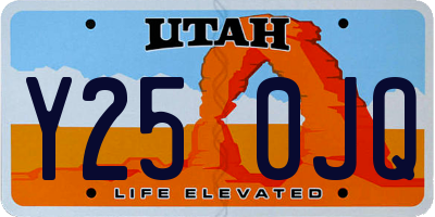 UT license plate Y250JQ