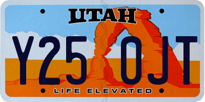 UT license plate Y250JT