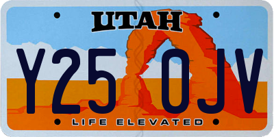 UT license plate Y250JV
