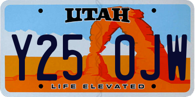 UT license plate Y250JW