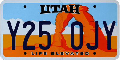 UT license plate Y250JY