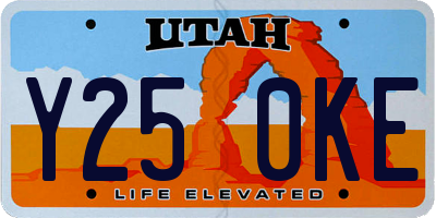 UT license plate Y250KE