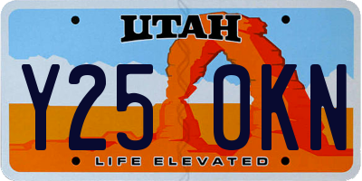 UT license plate Y250KN