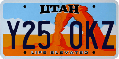 UT license plate Y250KZ