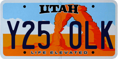 UT license plate Y250LK