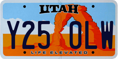 UT license plate Y250LW