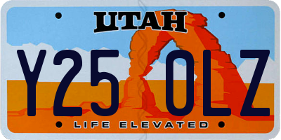 UT license plate Y250LZ