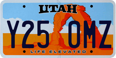 UT license plate Y250MZ