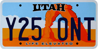 UT license plate Y250NT