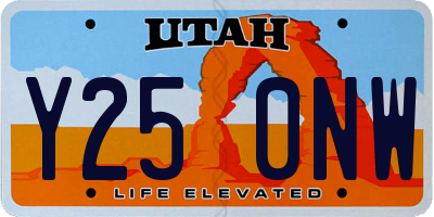 UT license plate Y250NW