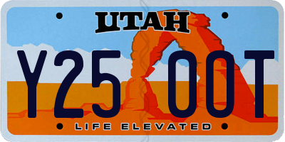 UT license plate Y250OT