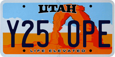 UT license plate Y250PE