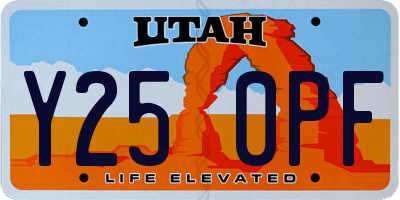 UT license plate Y250PF
