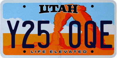 UT license plate Y250QE