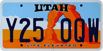 UT license plate Y250QW