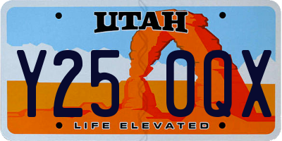 UT license plate Y250QX