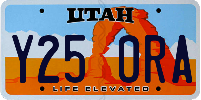 UT license plate Y250RA