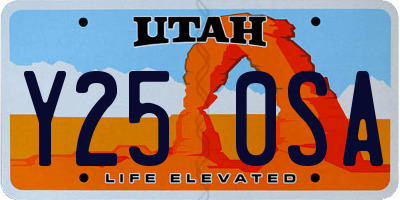 UT license plate Y250SA