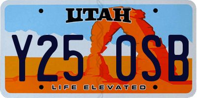 UT license plate Y250SB