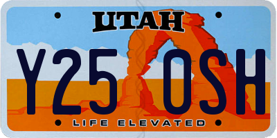 UT license plate Y250SH