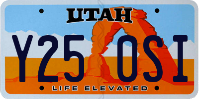 UT license plate Y250SI