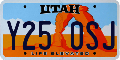 UT license plate Y250SJ