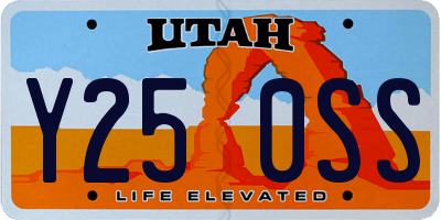 UT license plate Y250SS