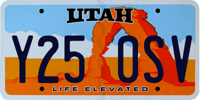 UT license plate Y250SV