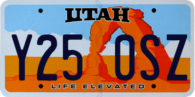 UT license plate Y250SZ