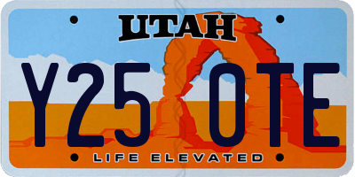 UT license plate Y250TE