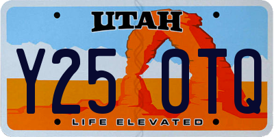 UT license plate Y250TQ